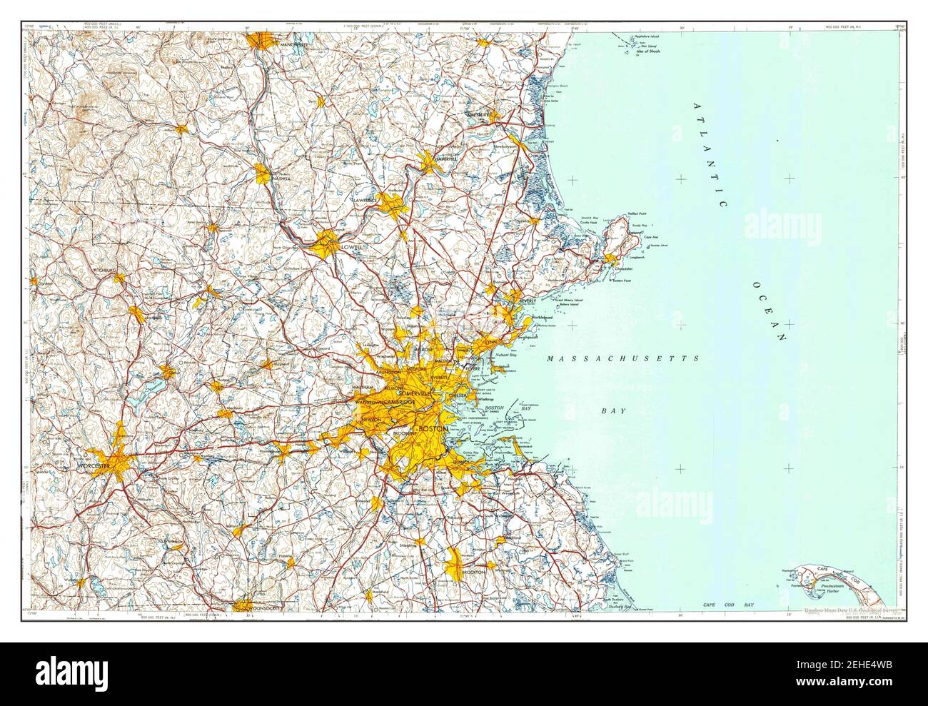 Boston Massachusetts Map 1958 1 250000 United States Of America By Boston Massachusetts Map 1958 1250000 United States Of America By Timeless Maps Data Us Geological Survey 2EHE4WB 