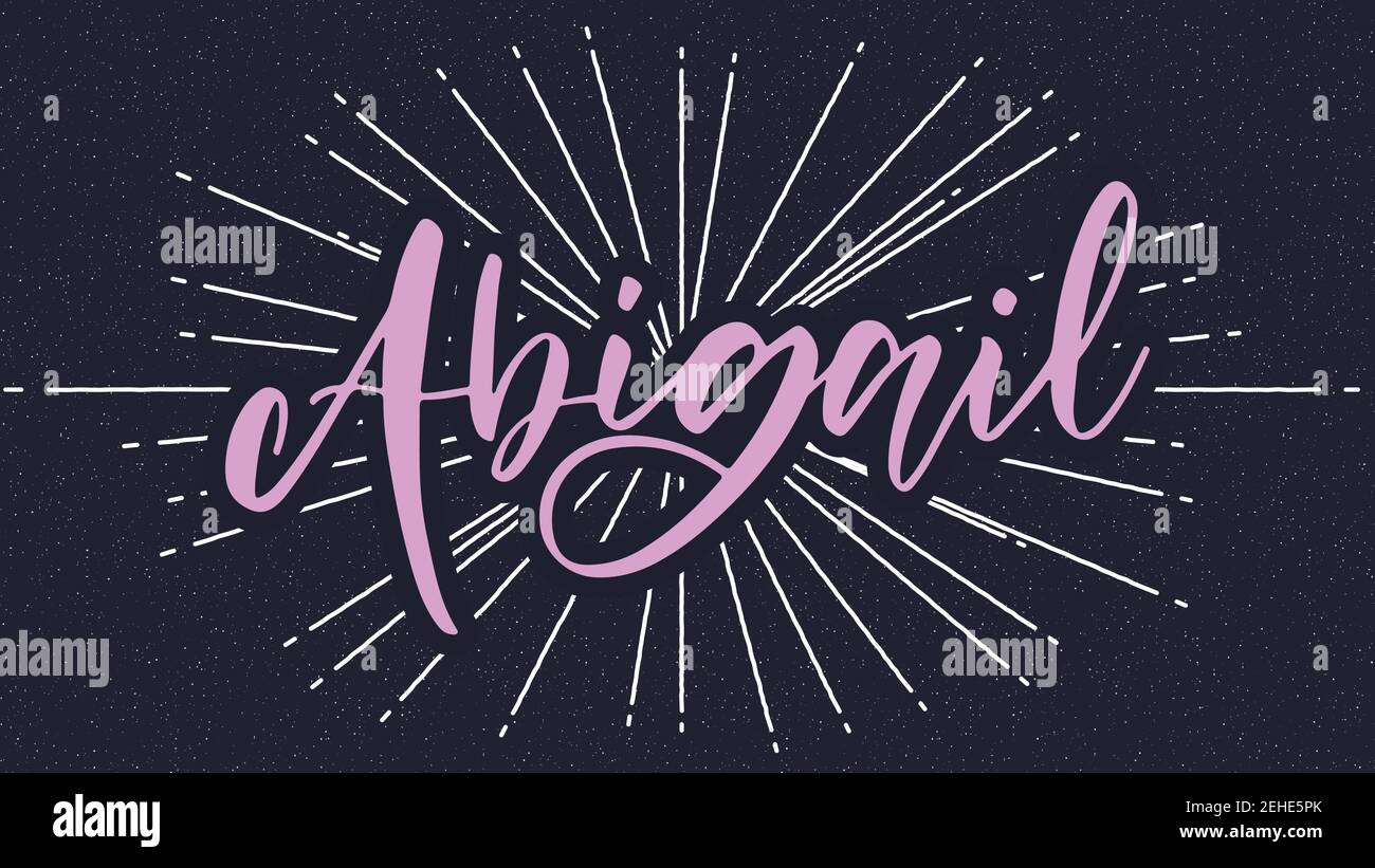 Abigail Name Vector Typography with Burst Stock Vector
