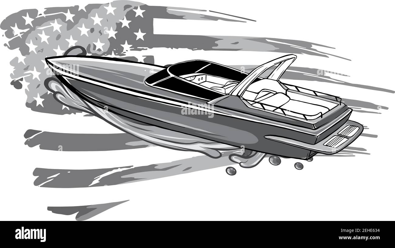 Speedboat vector drawing