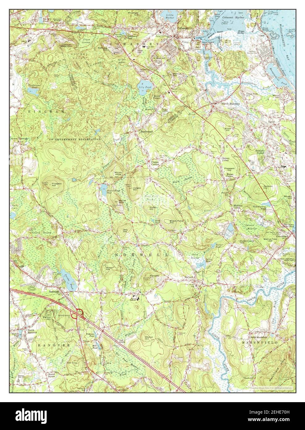 Cohasset Massachusetts map 1961