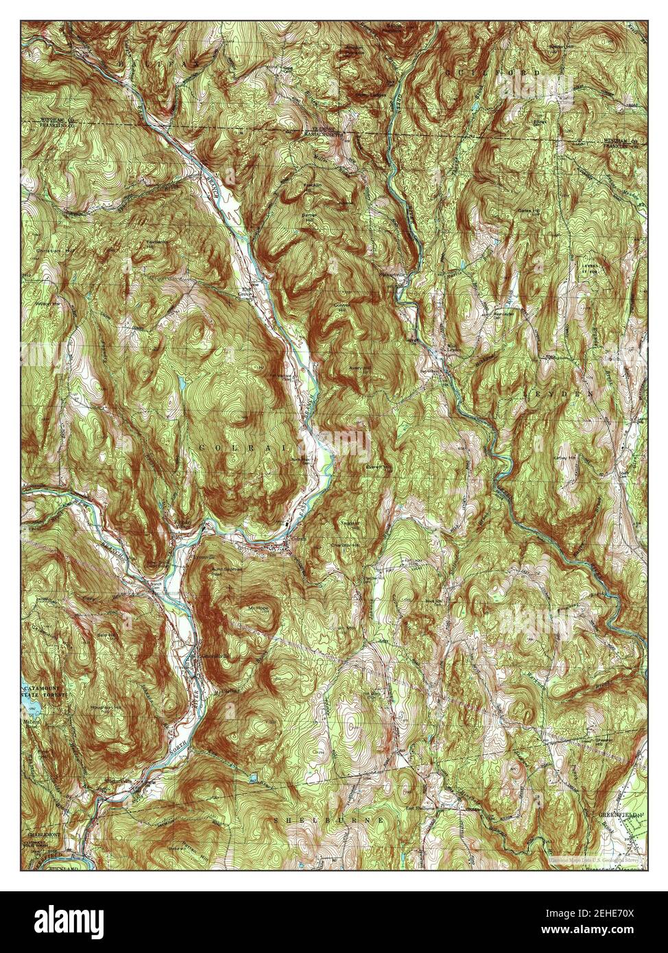 Colrain, Massachusetts, map 1977, 1:25000, United States of America by Timeless Maps, data U.S. Geological Survey Stock Photo