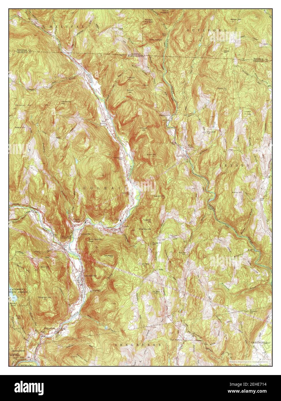 Colrain, Massachusetts, map 1977, 1:24000, United States of America by Timeless Maps, data U.S. Geological Survey Stock Photo