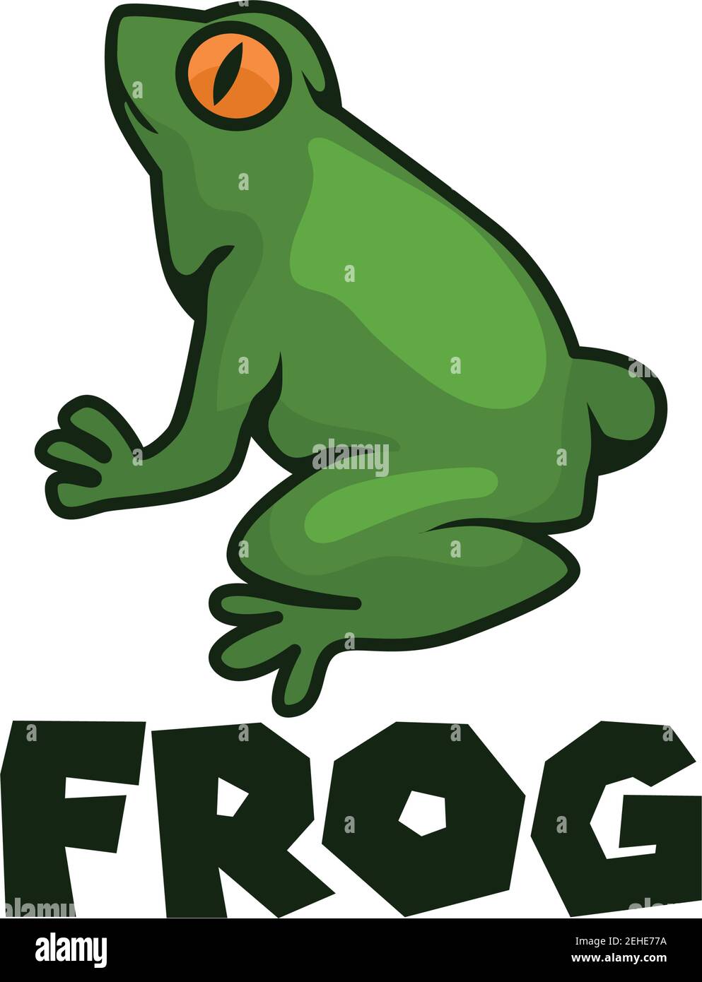 green frog logo isolated on white background. vector illustration Stock Vector