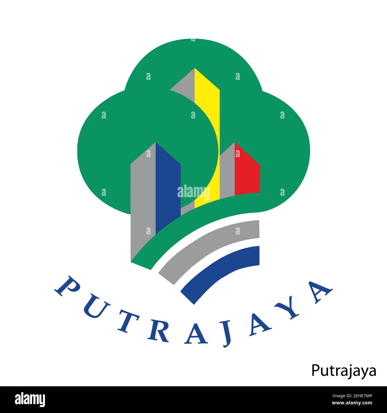Coat of Arms of Putrajaya is a Malaysian region. Vector heraldic emblem
