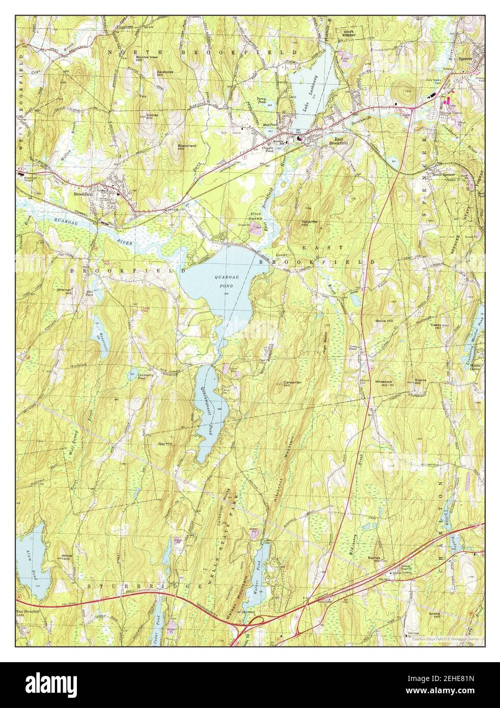 East Brookfield, Massachusetts, map 1969, 125000, United States of