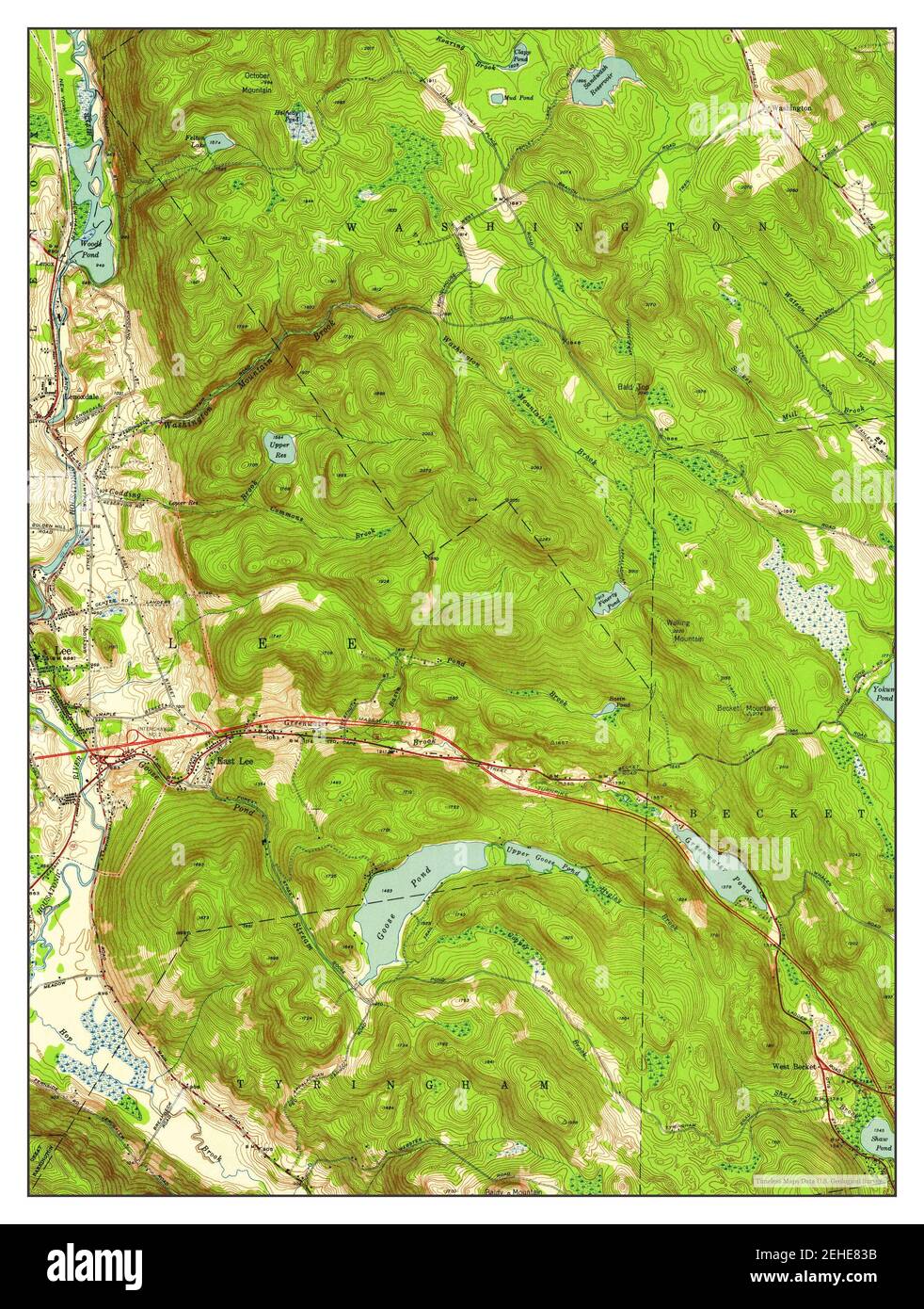 East Lee, Massachusetts, map 1945, 124000, United States of America by