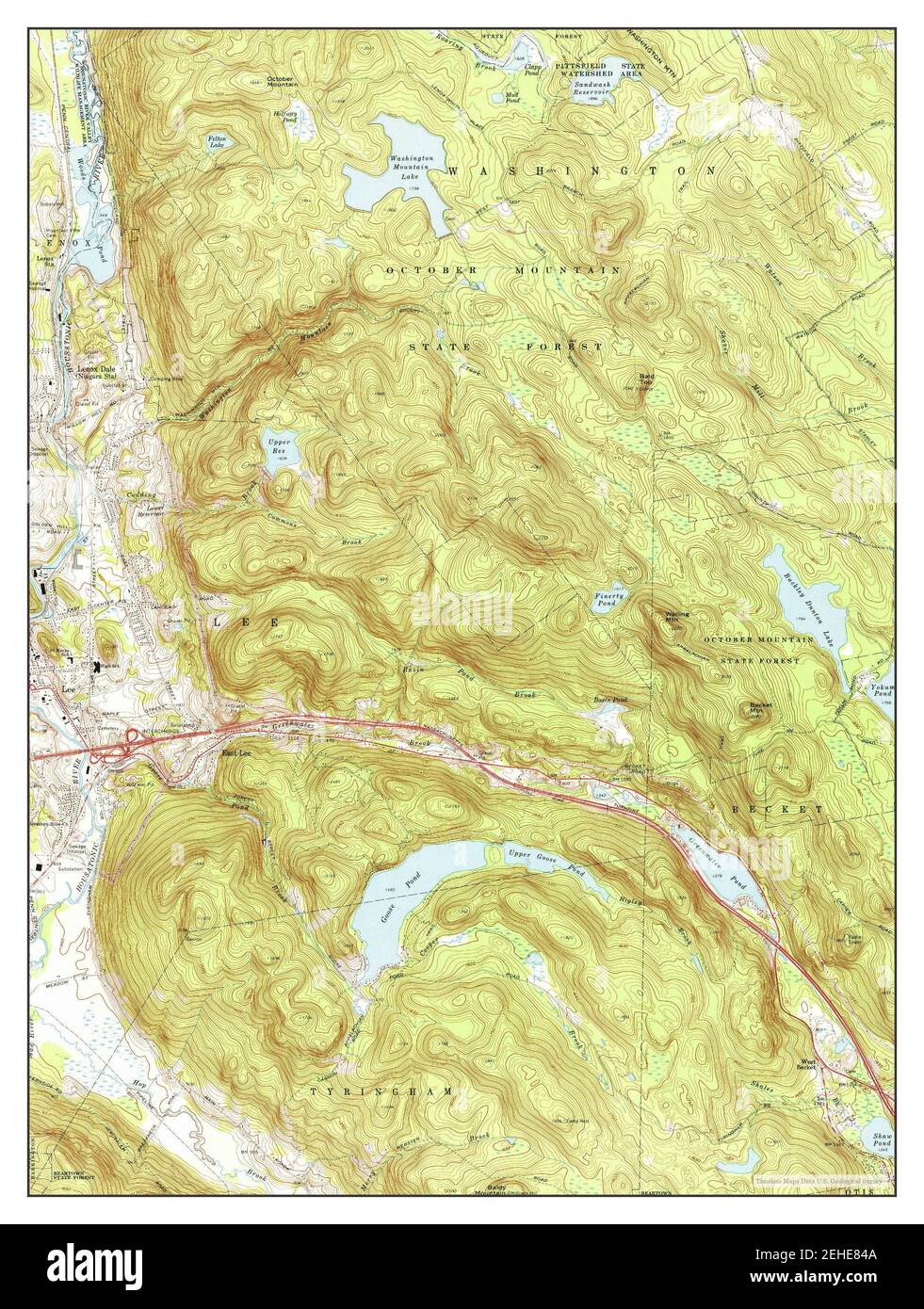 East Lee, Massachusetts, map 1973, 124000, United States of America by