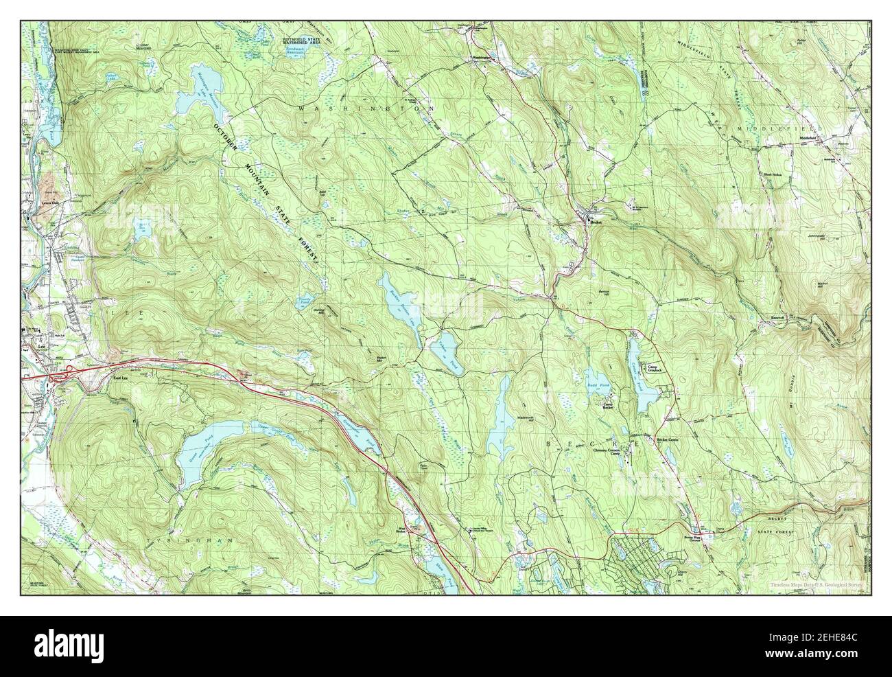 East Lee, Massachusetts, map 1987, 125000, United States of America by