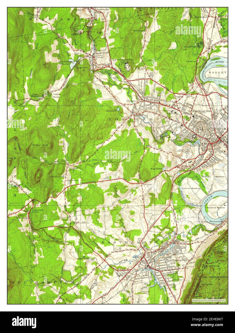 Easthampton, Massachusetts, map 1948, 124000, United States of America