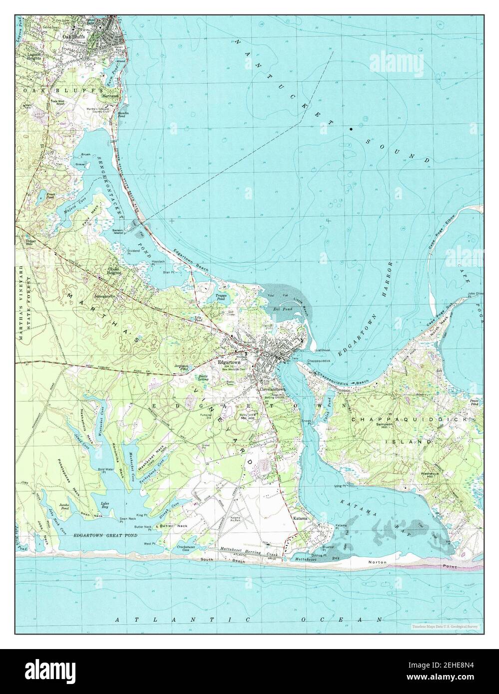 1972 map of Edgartown, Massachusetts