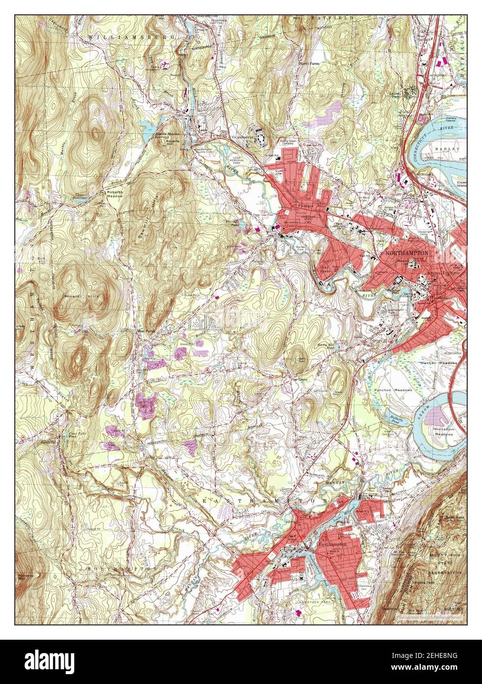 Easthampton, Massachusetts, map 1964, 125000, United States of America
