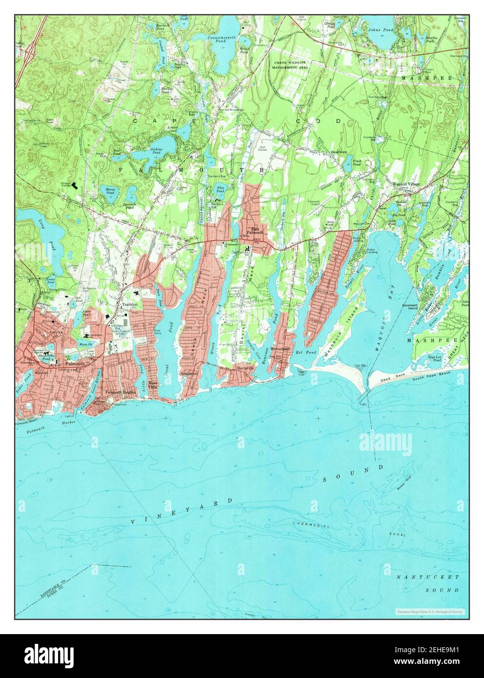 Falmouth, Massachusetts, map 1972, 124000, United States of America by
