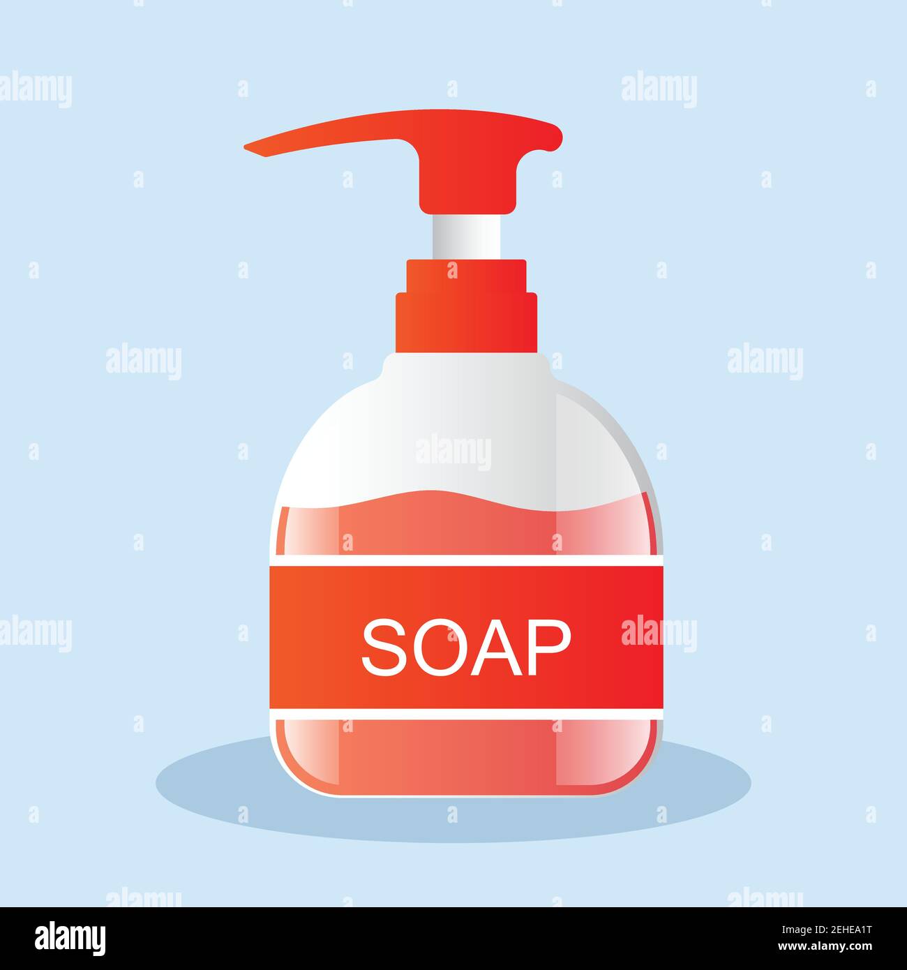 liquid soap bottle with dispenser airless pump. vector illustration Stock Vector