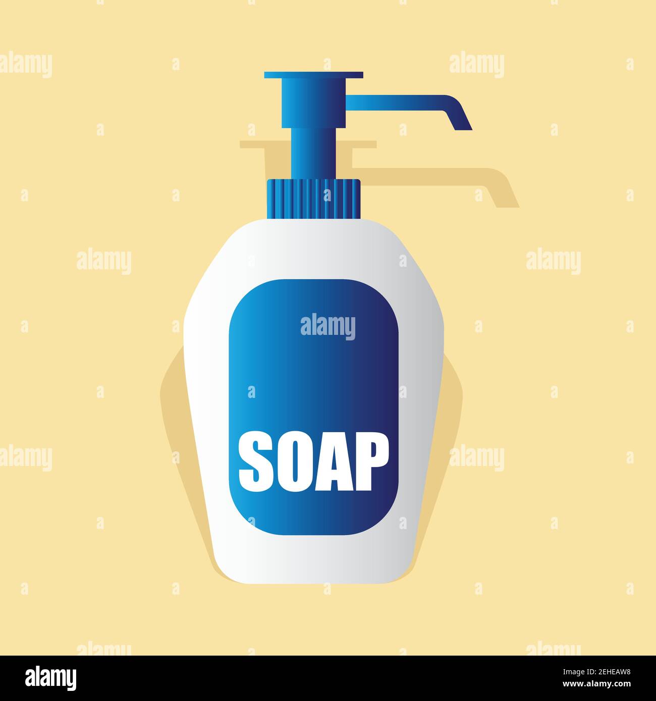 liquid soap bottle with dispenser airless pump. vector illustration Stock Vector