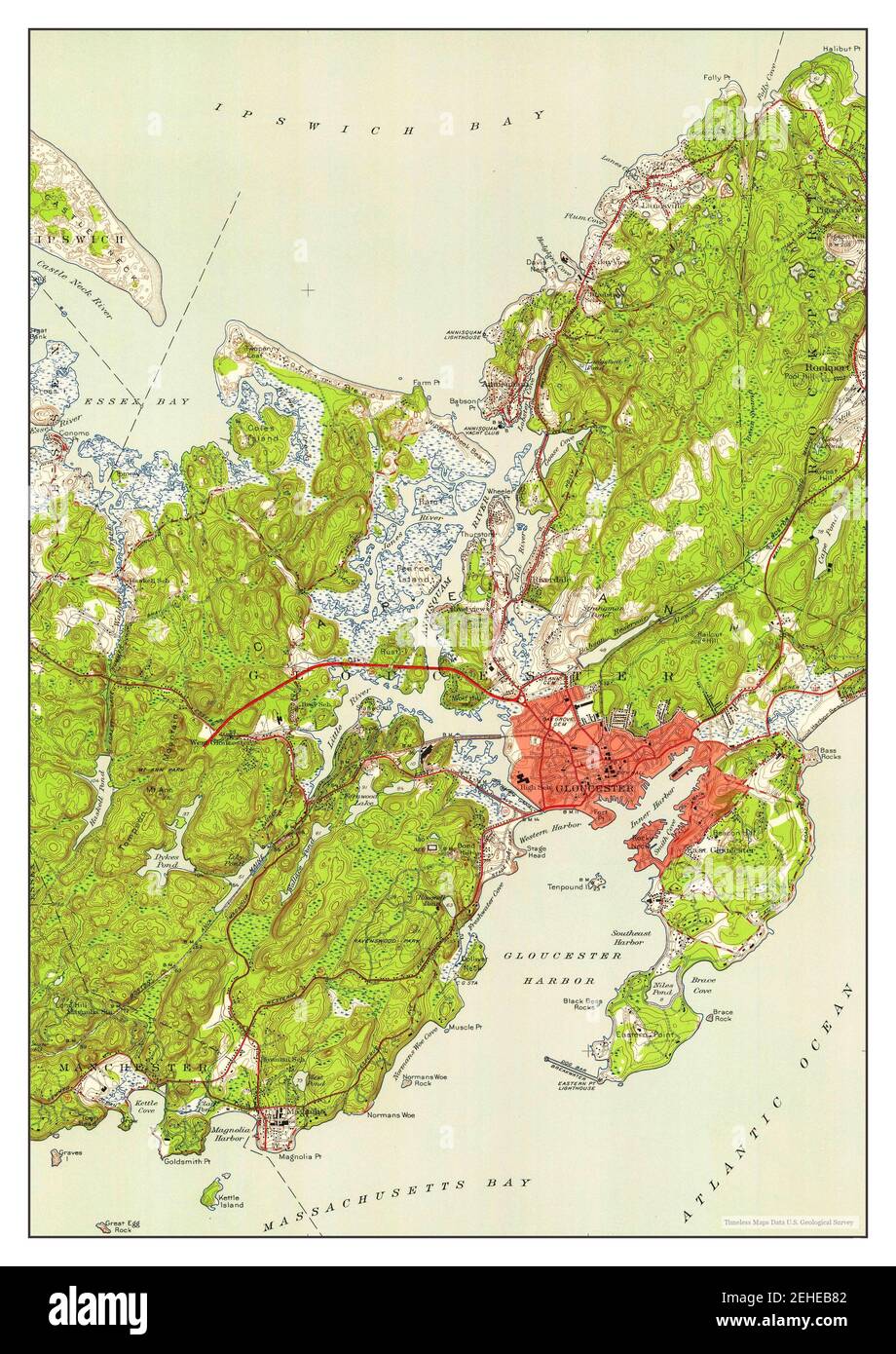 Gloucester, Massachusetts, map 1949, 124000, United States of America