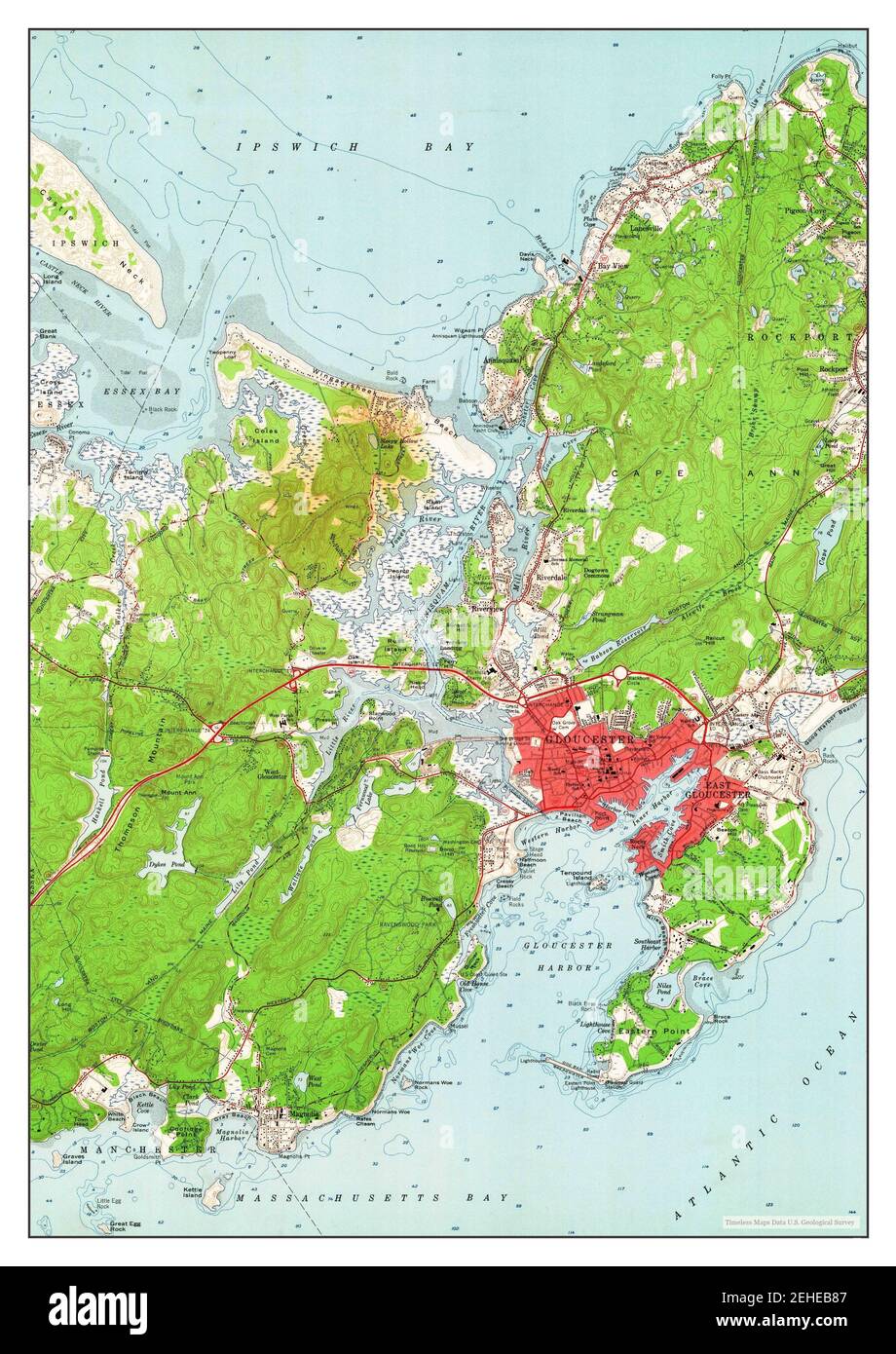 Map Of Gloucester 1960 Vintage Map Of Gloucester High Resolution Stock Photography And Images -  Alamy