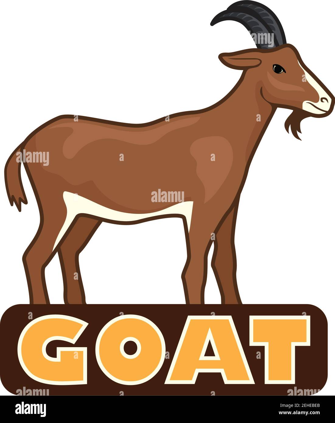 goat logo isolated on white background. vector illustration Stock Vector