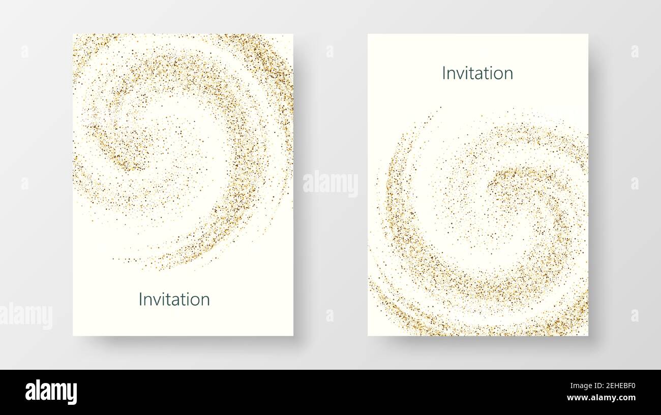 Template design of invitation with gold sequin.Festive design postcards,invitations,brochures Vector Stock Vector