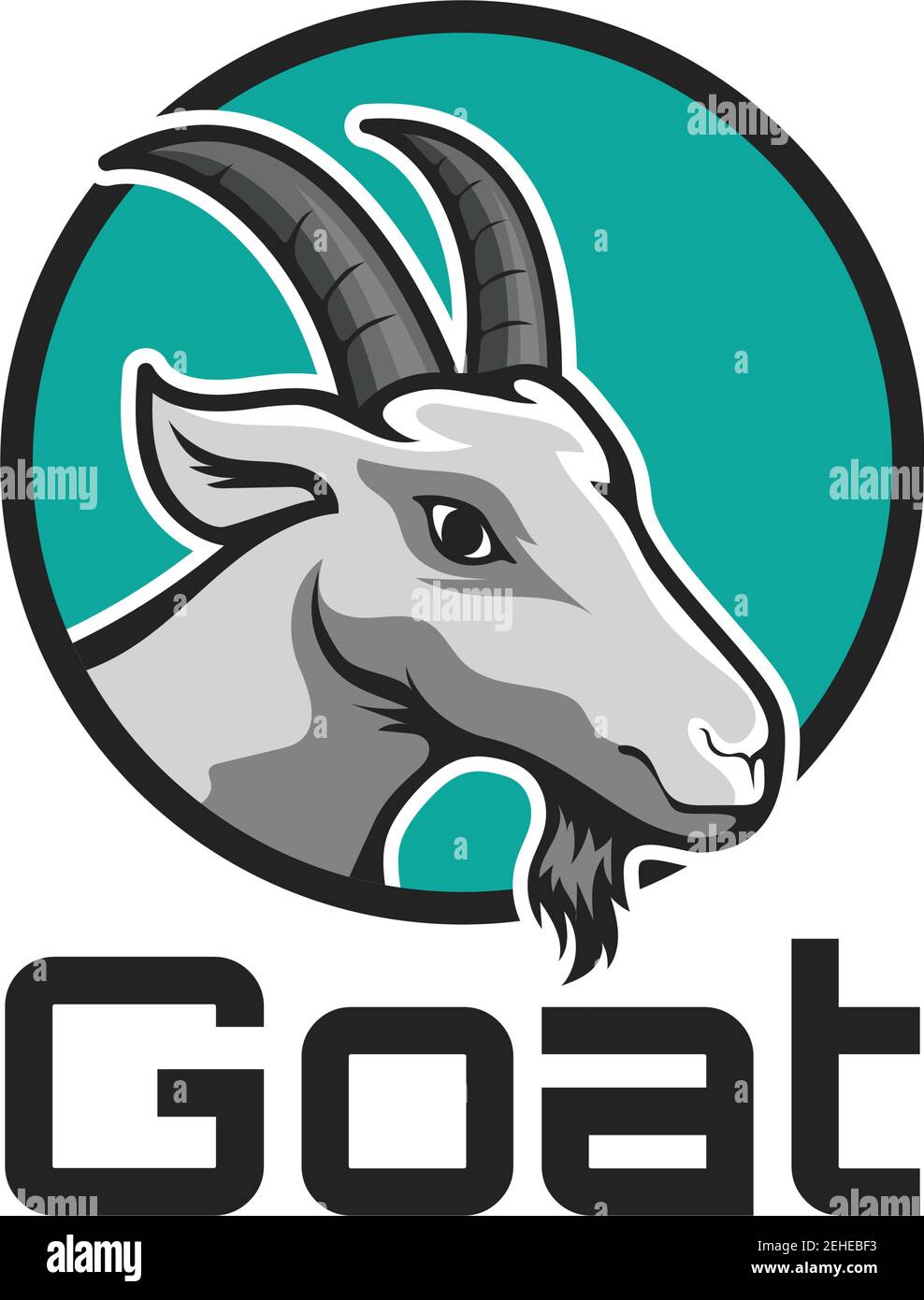 goat logo isolated on white background. vector illustration Stock Vector
