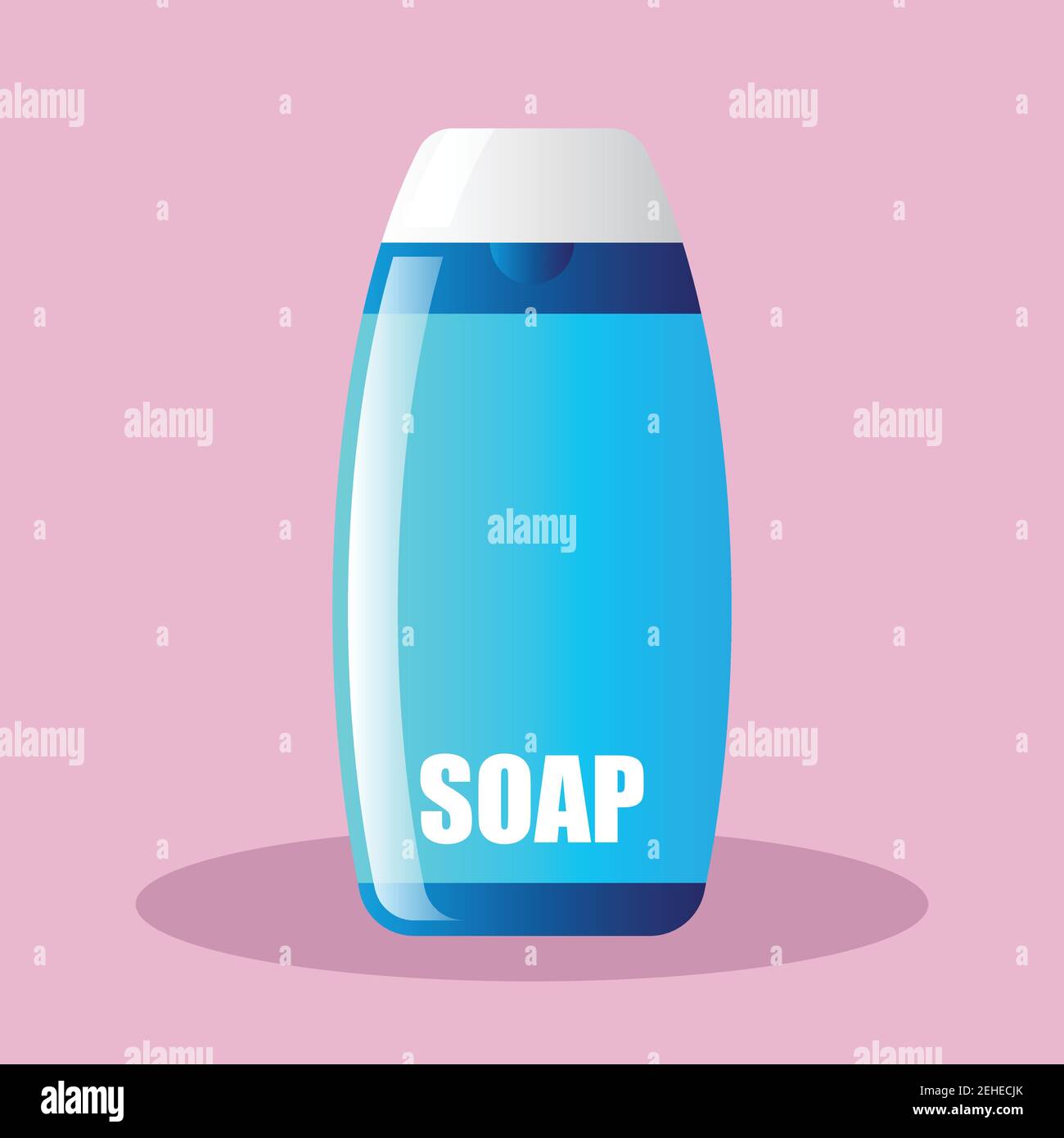 liquid soap bottle with dispenser airless pump. vector illustration Stock Vector