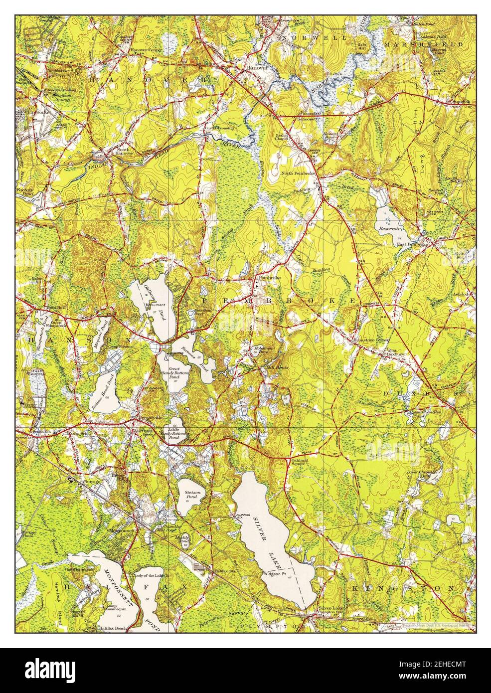 Map Of Hanover Ma Hanover, Massachusetts, Map 1948, 1:24000, United States Of America By  Timeless Maps, Data U.s. Geological Survey Stock Photo - Alamy