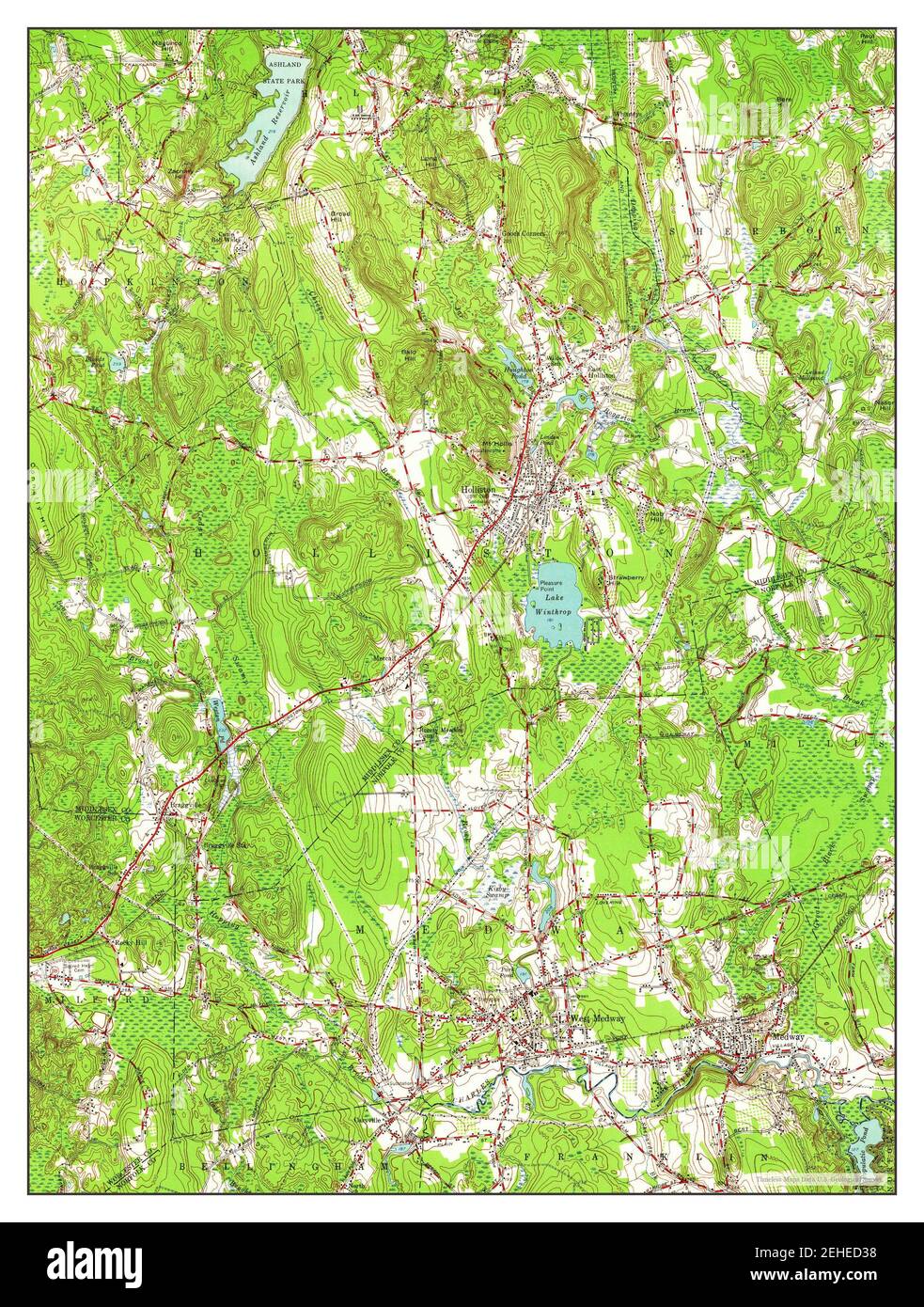 Holliston, Massachusetts, map 1953, 124000, United States of America