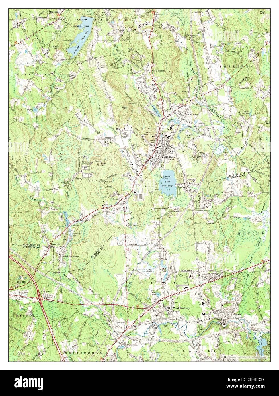 Holliston, Massachusetts, map 1969, 124000, United States of America