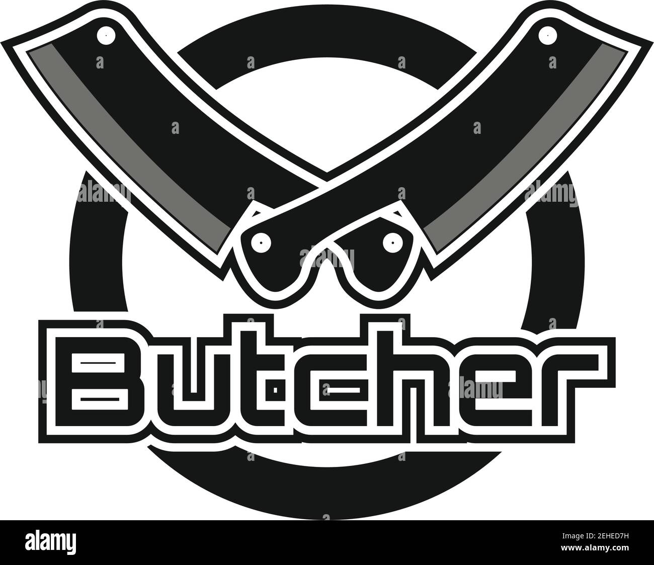 butcher logo isolated on white background. vector illustration Stock Vector