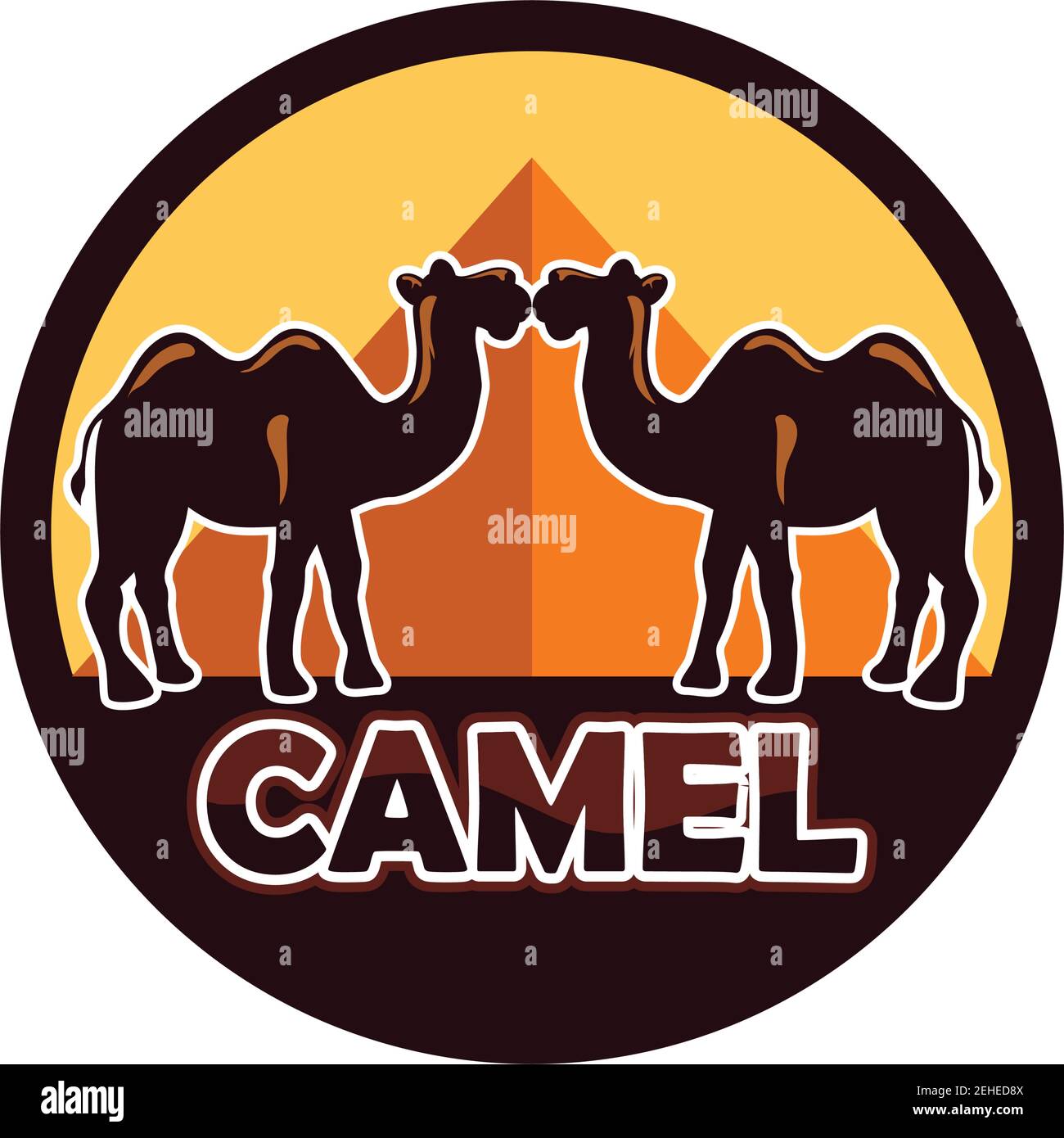 camel logo isolated on white background. vector illustration Stock Vector