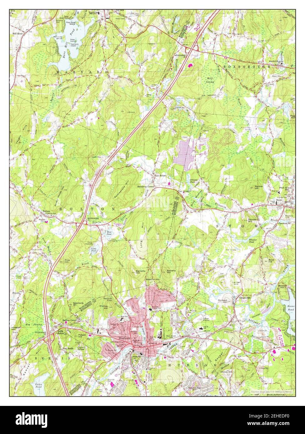 Hudson, Massachusetts, map 1966, 125000, United States of America by