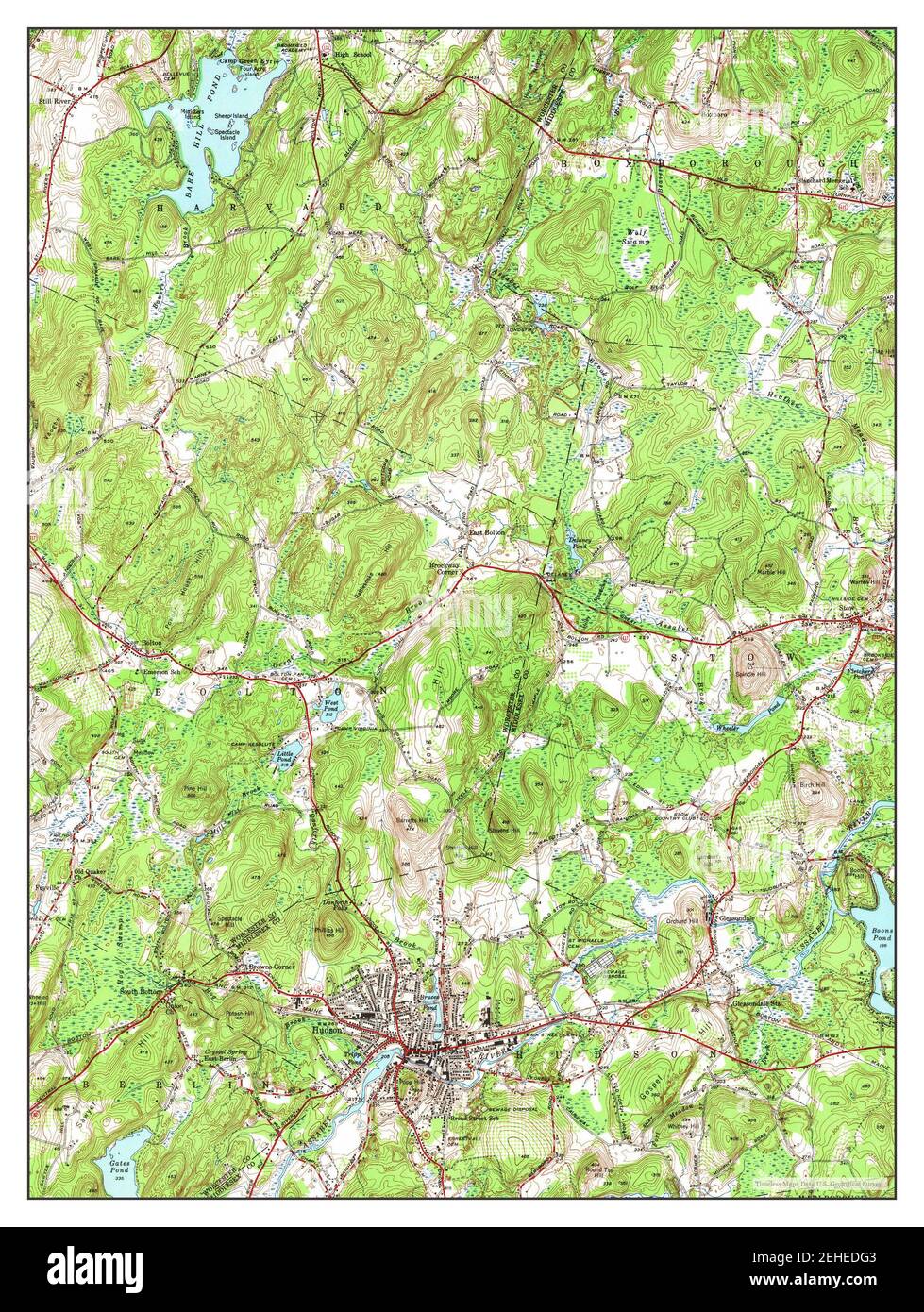 Hudson, Massachusetts, map 1950, 124000, United States of America by