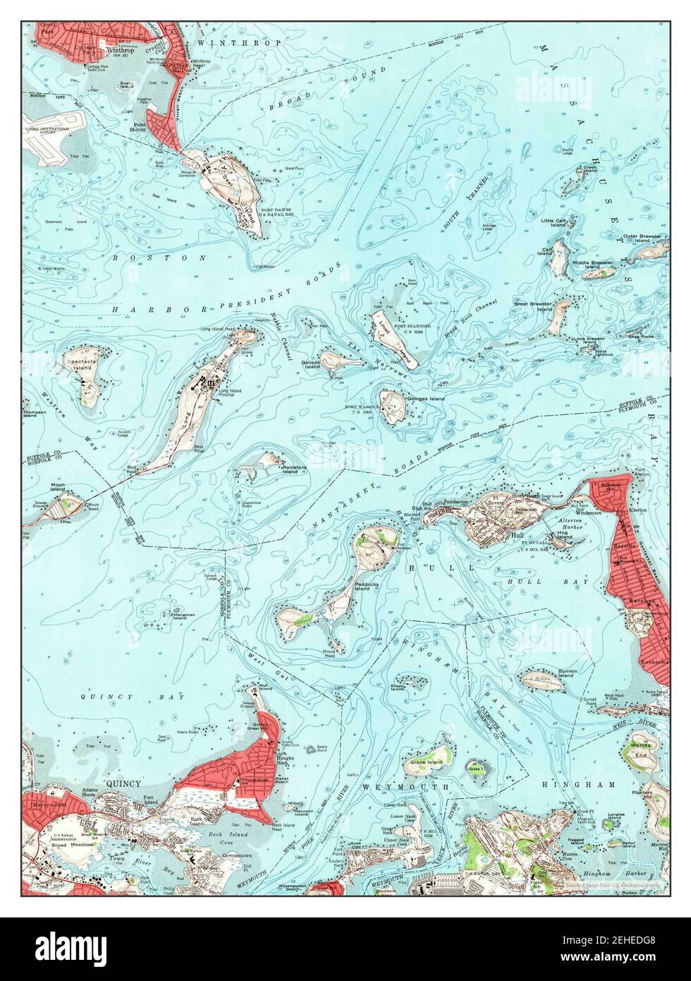 Hull, Massachusetts, map 1958, 124000, United States of America by Timeless Maps, data U.S