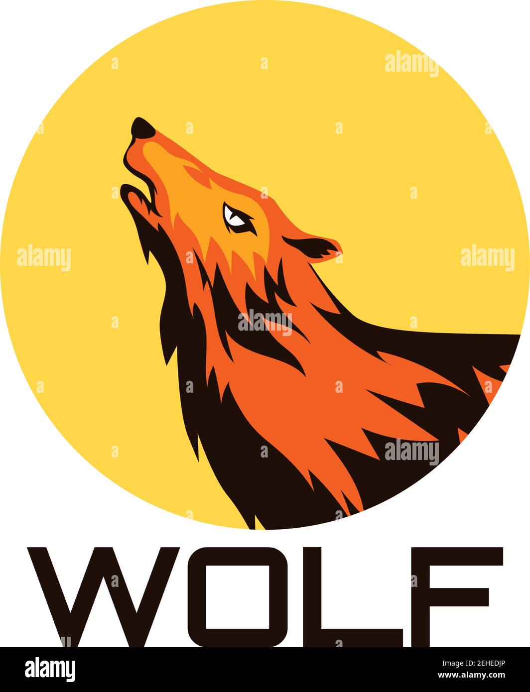 wolf logo isolated on white background. vector illustration Stock Vector