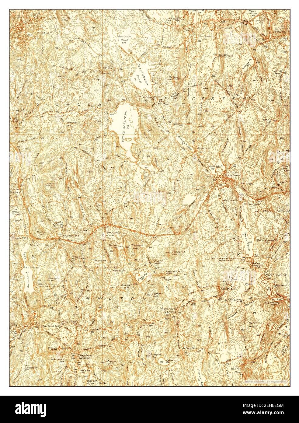 Leicester, Massachusetts, map 1937, 124000, United States of America