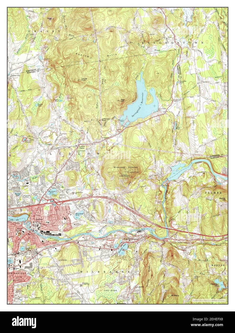 Ludlow, Massachusetts, map 1969, 124000, United States of America by