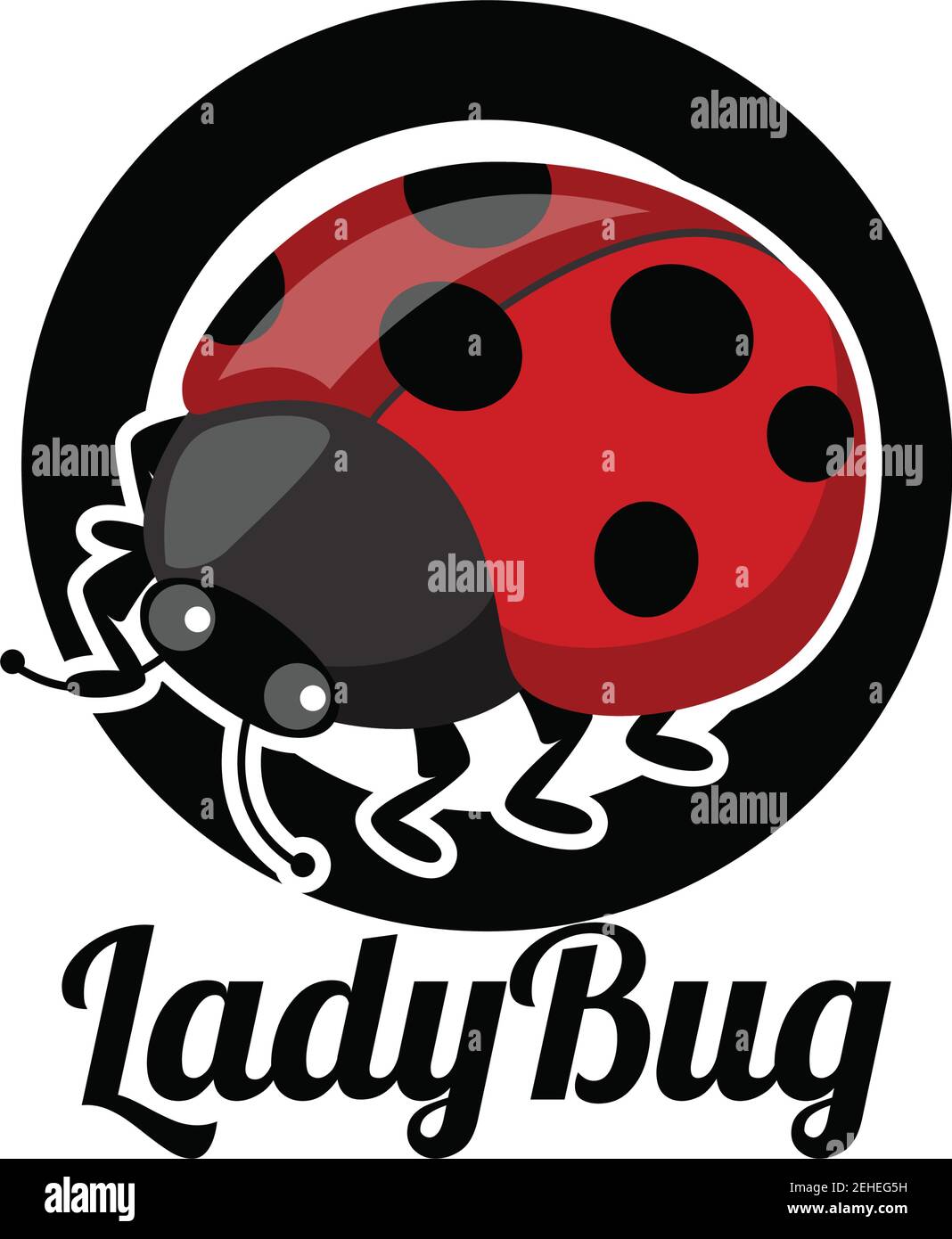 lady bug logo isolated on white background vector illustration Stock Vector