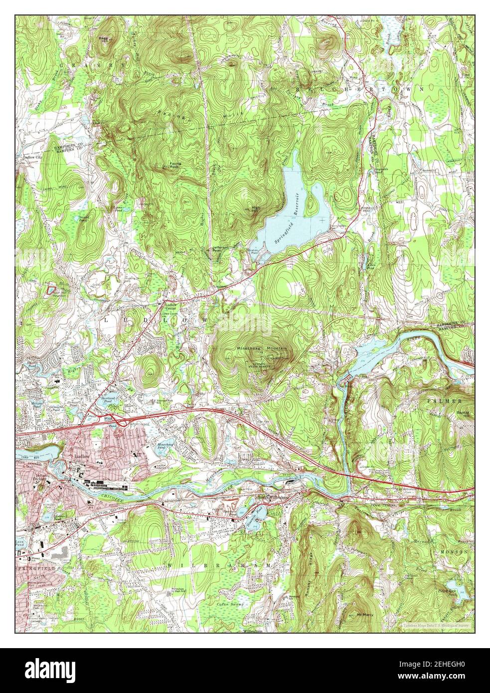 Ludlow, Massachusetts, map 1969, 125000, United States of America by