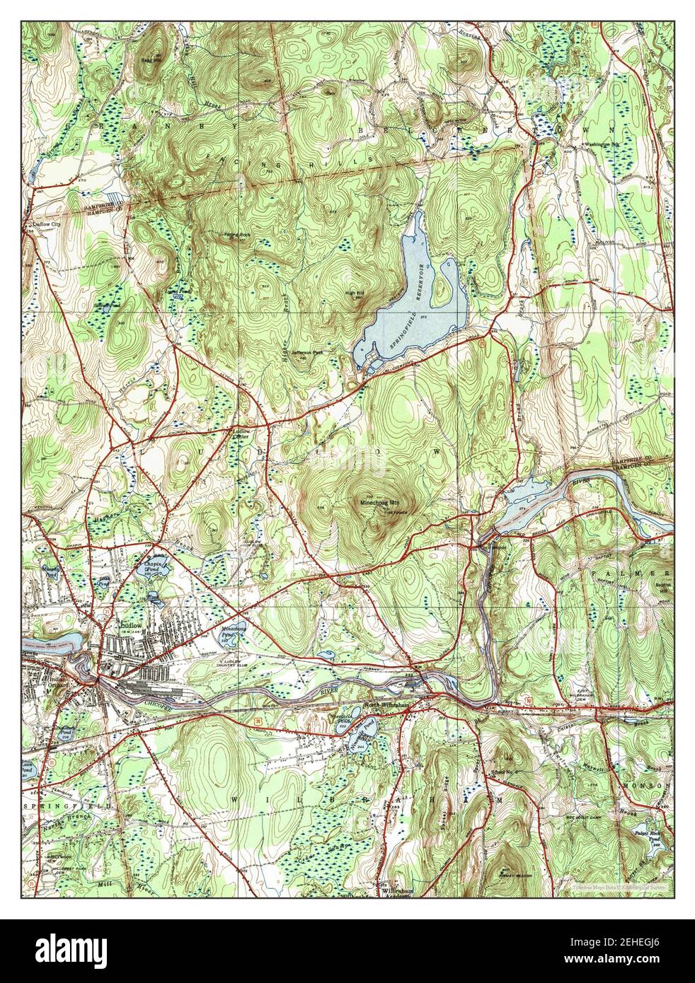 Ludlow, Massachusetts, map 1942, 131680, United States of America by Timeless Maps, data U.S