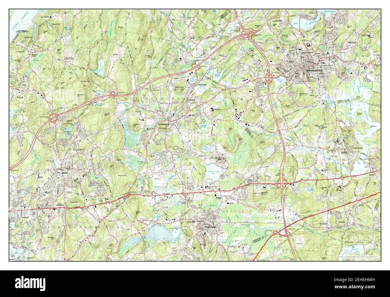 Marlborough, Massachusetts, map 1983, 125000, United States of America
