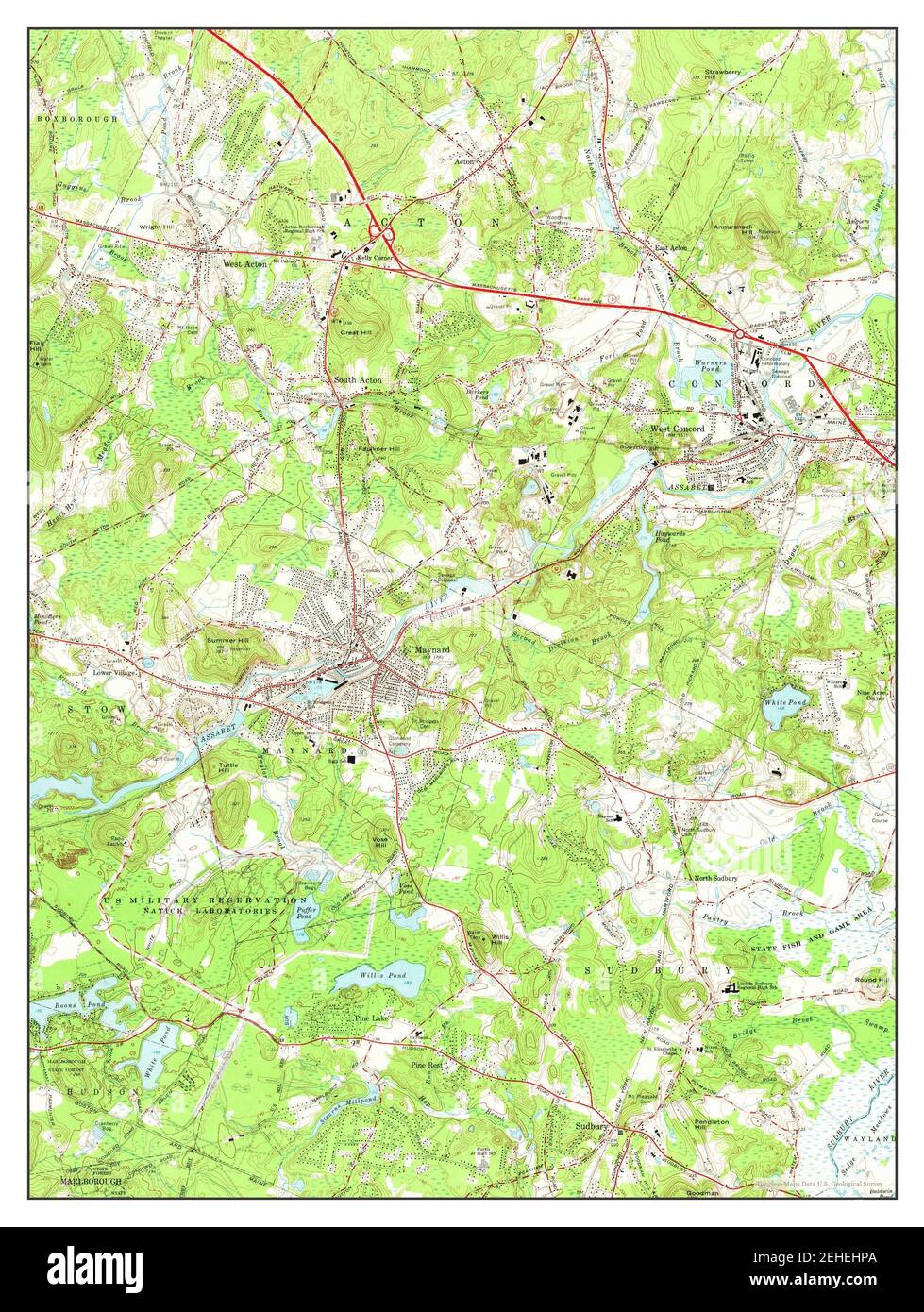 Maynard, Massachusetts, map 1965, 124000, United States of America by