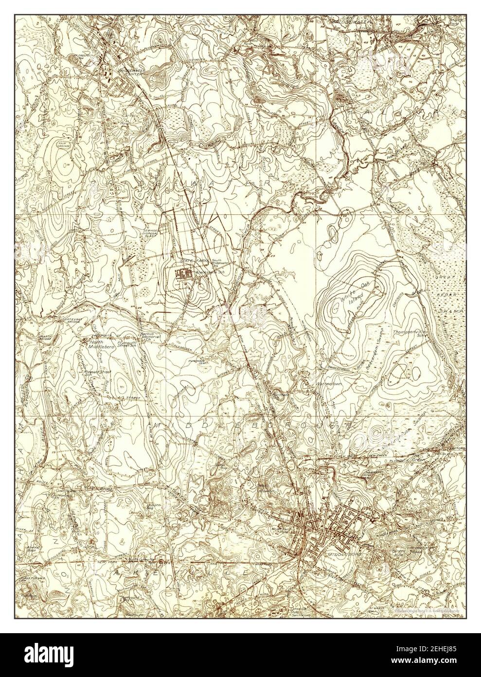 Middleboro, Massachusetts, map 1937, 124000, United States of America by Timeless Maps, data U