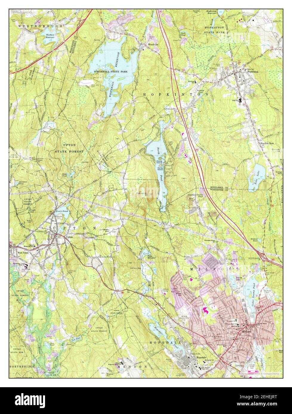 Milford, Massachusetts, map 1968, 125000, United States of America by