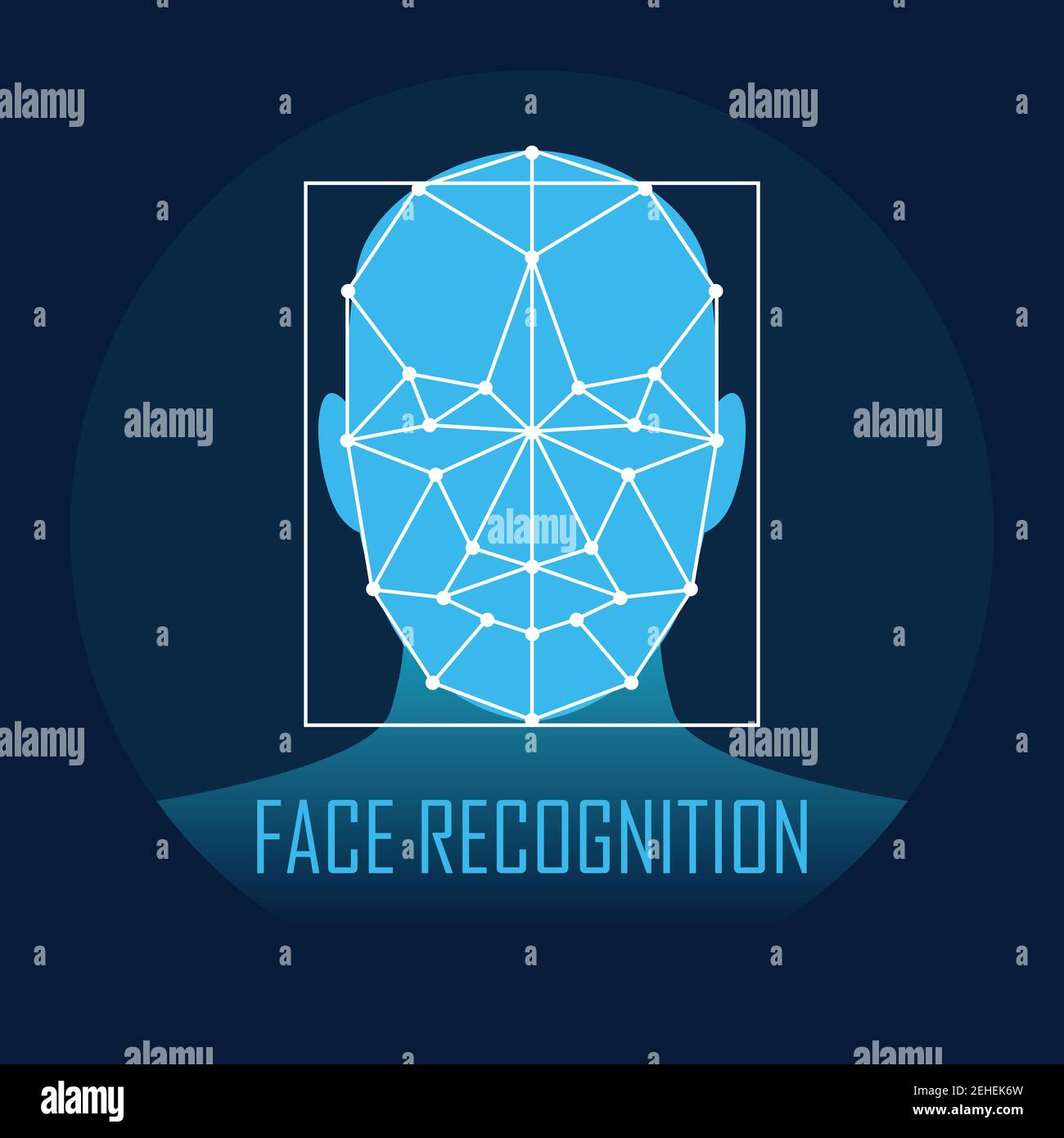 human face recognition scanning system. vector illustration Stock Vector