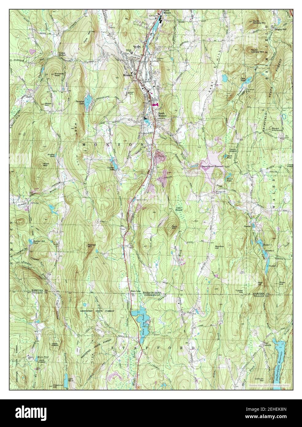 Monson, Massachusetts, map 1967, 125000, United States of America by