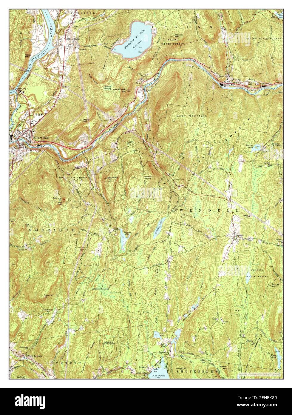 Millers Falls, Massachusetts, map 1977, 124000, United States of