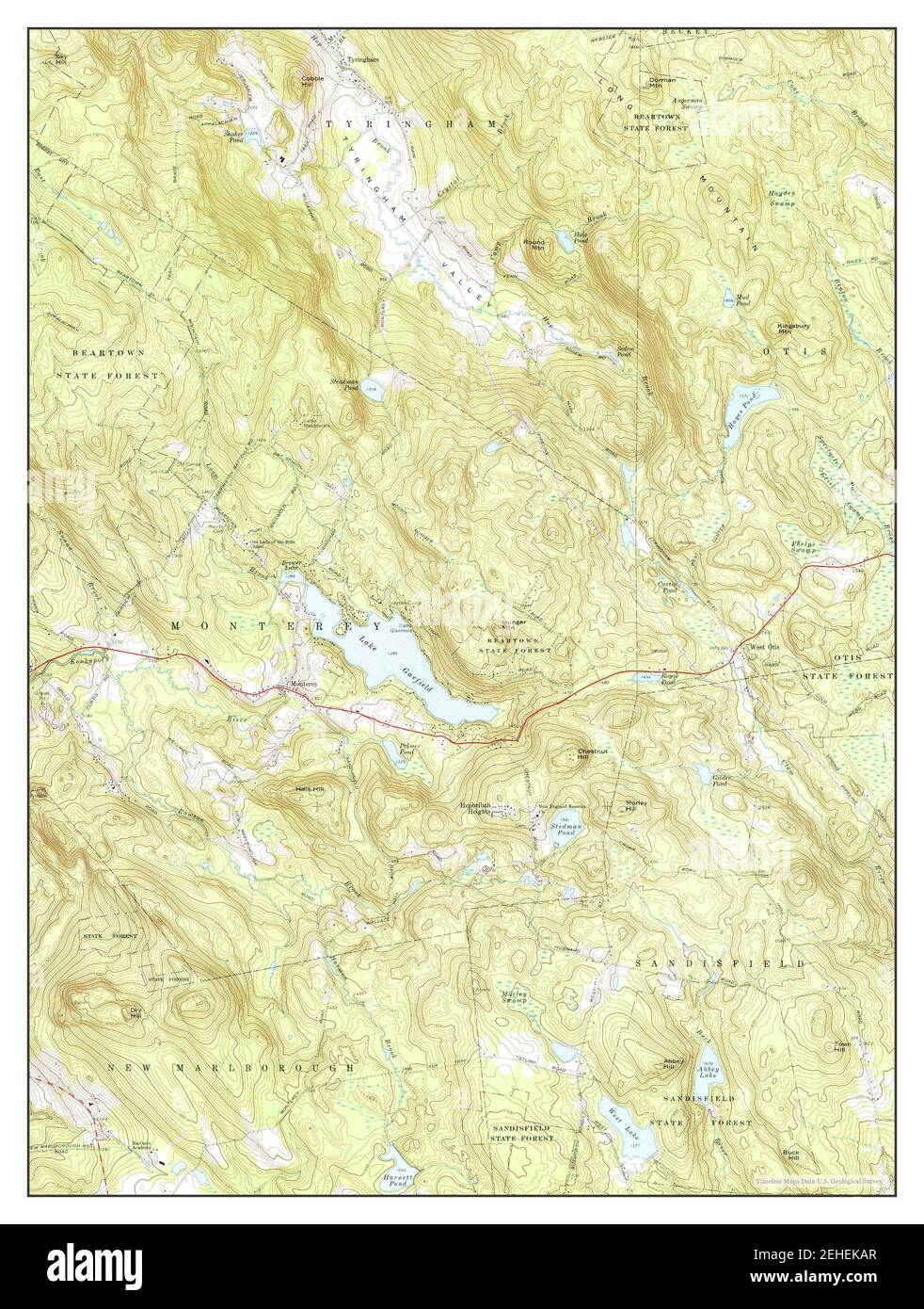 Monterey, Massachusetts, map 1973, 124000, United States of America by