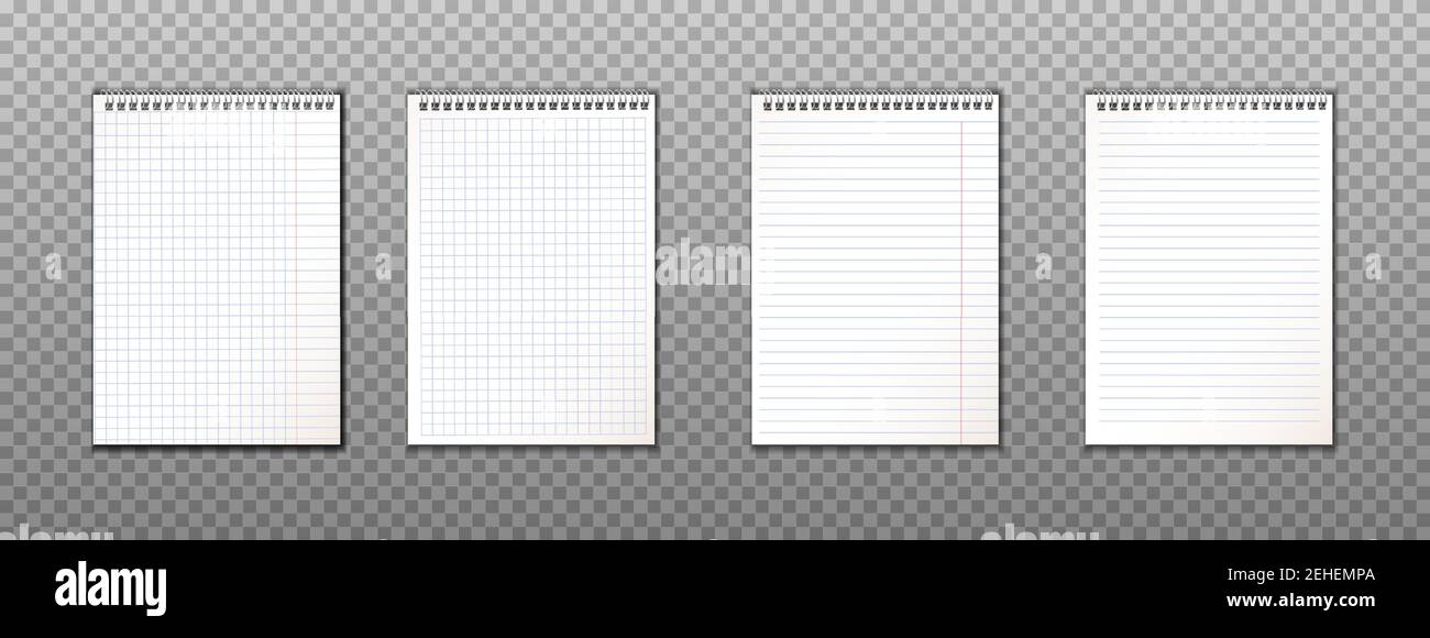 Paper sheets collection of A4 format. Isolated on background. Stock Vector