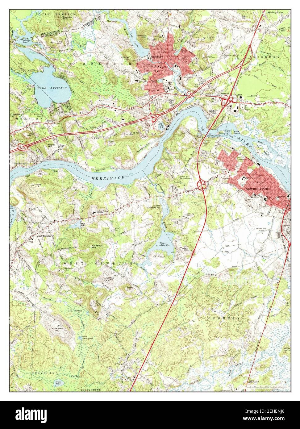 Newburyport West, Massachusetts, map 1968, 124000, United States of