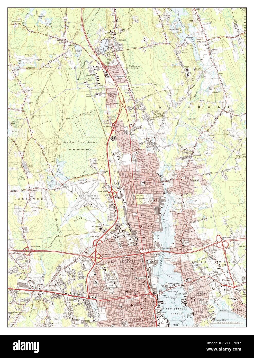 New Bedford North, Massachusetts, map 1979, 125000, United States of