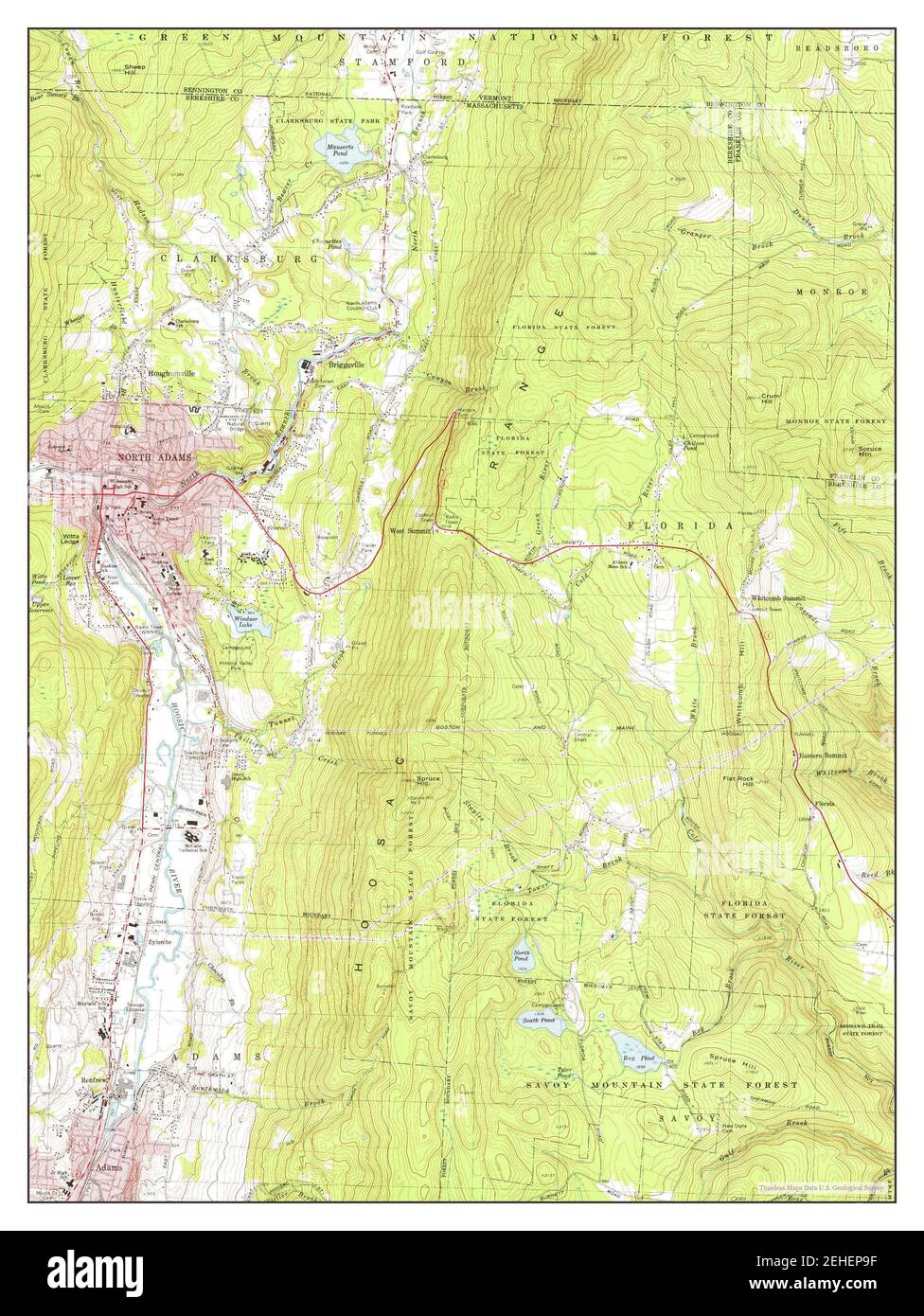 North Adams, Massachusetts, map 1973, 125000, United States of America